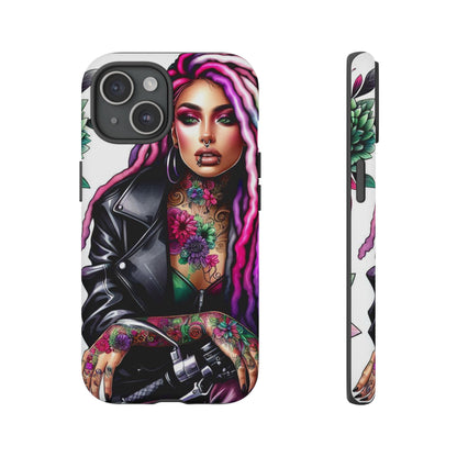 Neon Rebel – Vibrant Biker Queen Mobile Cover