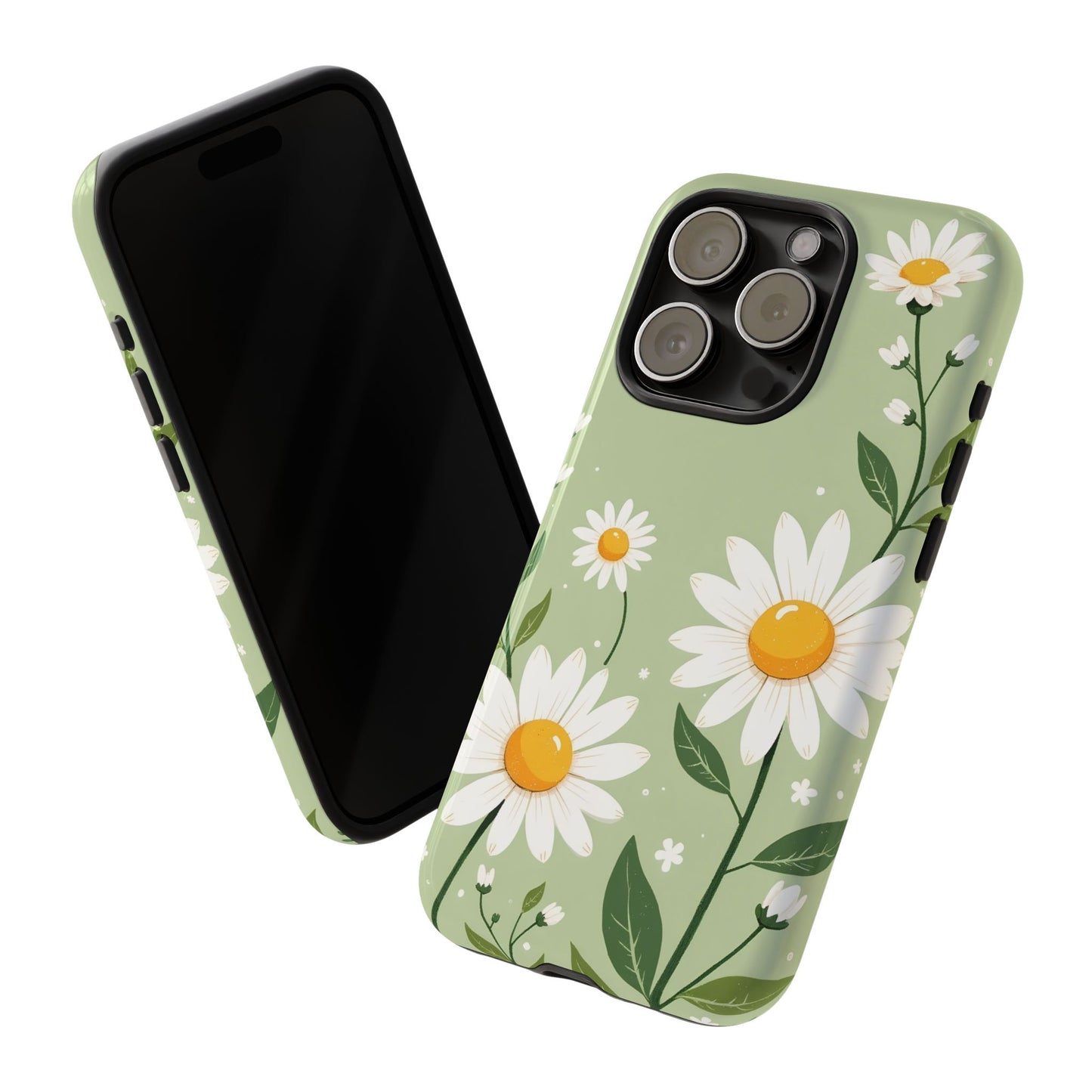 Green Floral Case, Daisy Pattern Design, Iphone Case Design, Perfect Gift For Her