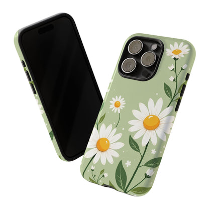 Green Floral Case, Daisy Pattern Design, Iphone Case Design, Perfect Gift For Her