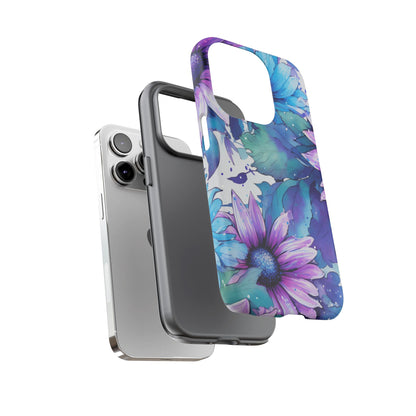 Dreamy Blue & Purple Floral Watercolor Mobile Case
