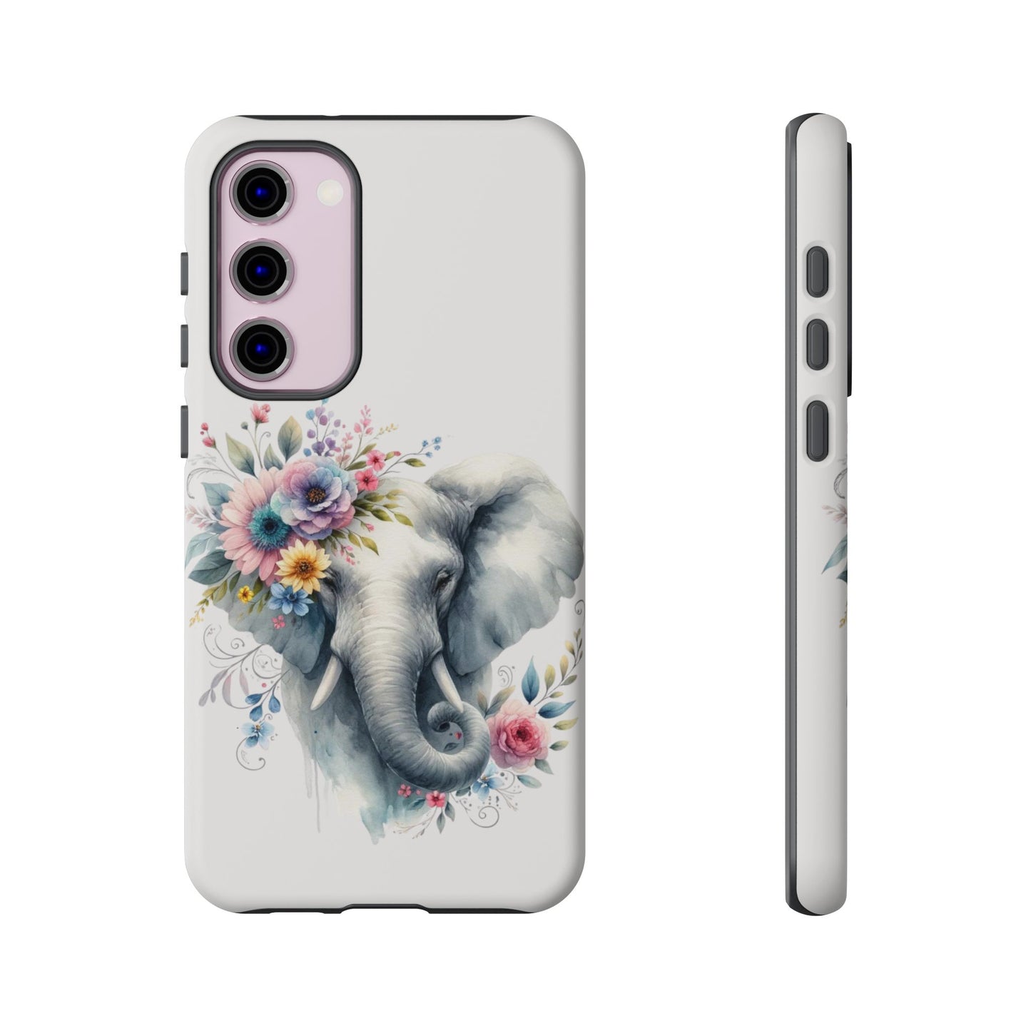 Floral Elephant Mobile Cover – Elegant Watercolor Art