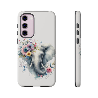 Floral Elephant Mobile Cover – Elegant Watercolor Art