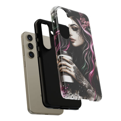 Tattooed Serenity – Gothic Coffee Lover Mobile Cover