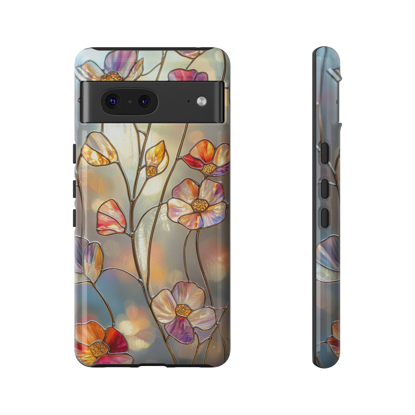 Petal Prism – Colorful Flower Stained Glass Phone Case for iPhone, Samsung & Pixel