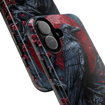 Gothic Sculpture Of Raven On Charcoal Tree Branch phone case design
