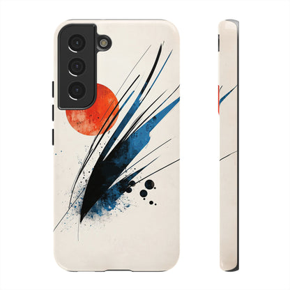 Zen Burst – Minimal Abstract Ink Stroke Phone Case for iPhone, Samsung & Pixel