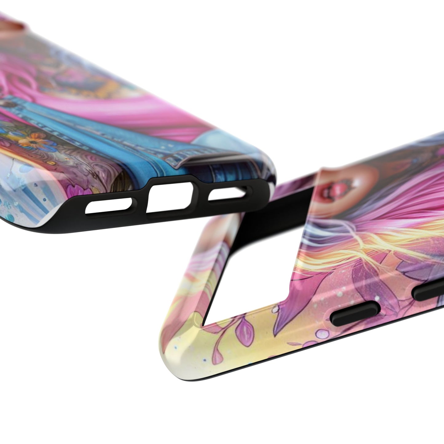 Sunset Glow – Pastel Punk & Floral Ink Mobile Cover