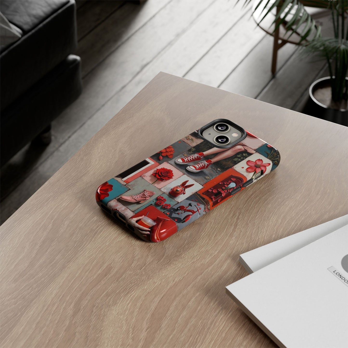 Red Sneakers & Roses Collage Phone Case