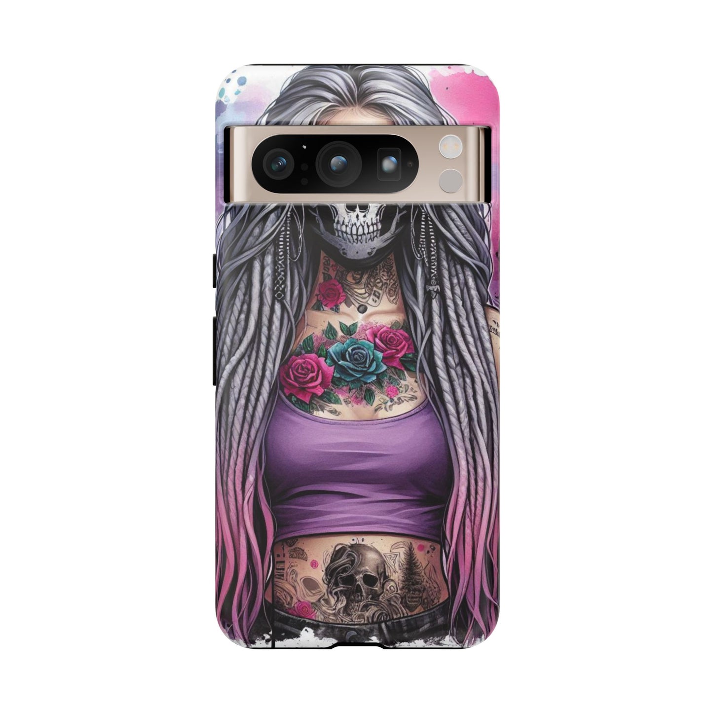 Shadow Rebel – Gothic Dreadlocks & Skull Mask Mobile Cover