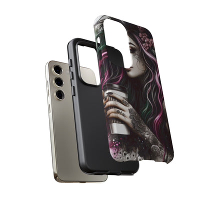 Tattooed Serenity – Gothic Coffee Lover Mobile Cover