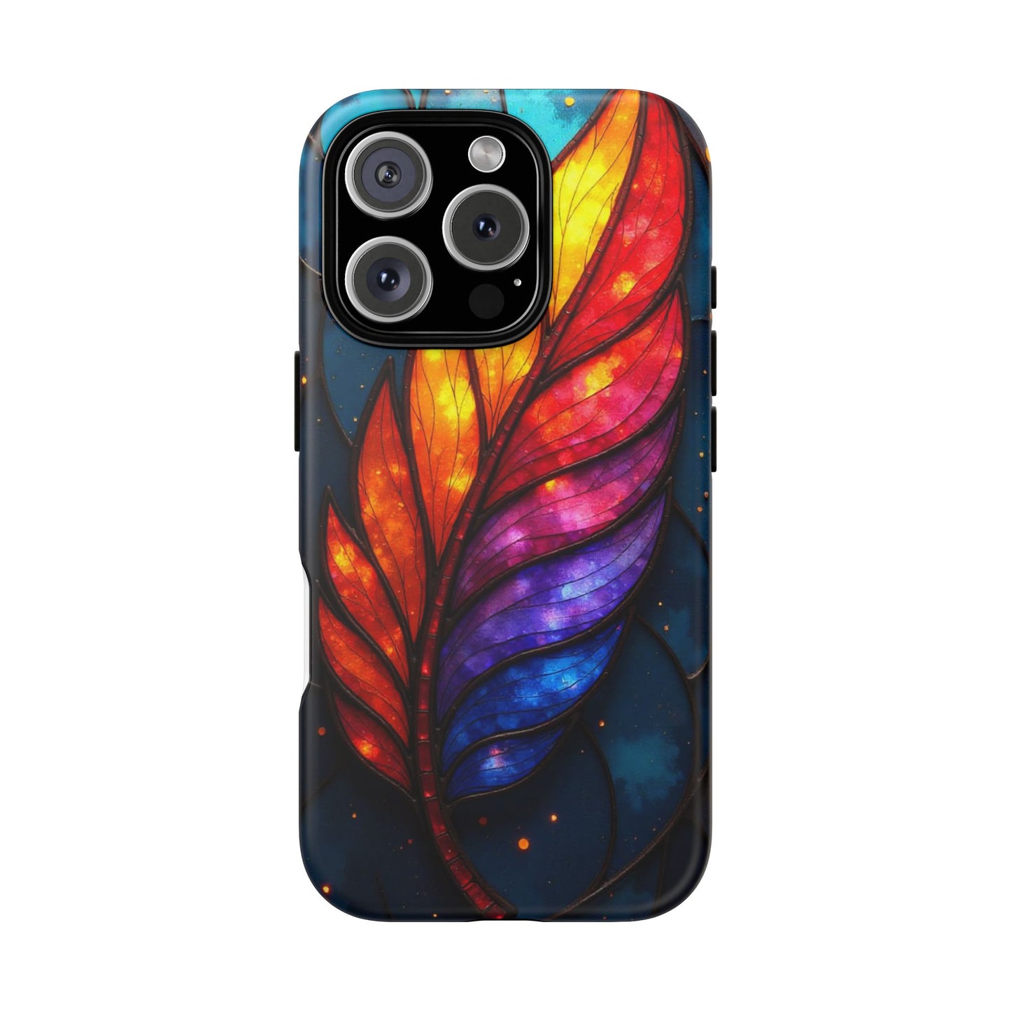 Vivid Feather: Stained Glass Abstract Art