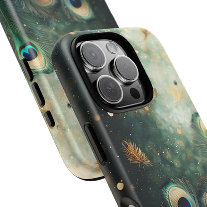 Iridescent Peacock Feather Luxe Phone Case for iPhone, Samsung & Google Pixel