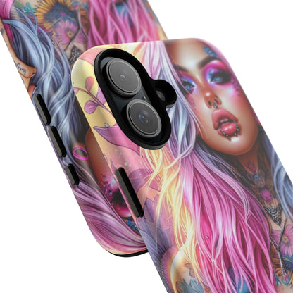 Sunset Glow – Pastel Punk & Floral Ink Mobile Cover