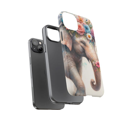 Joyful Floral Elephant Mobile Cover – Whimsical Watercolor Art