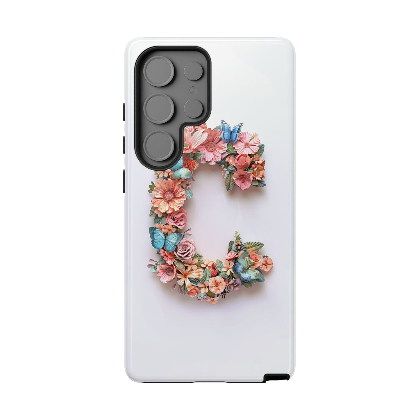 Floral Letter C Phone Case – Personalized Aesthetic Cover for iPhone, Samsung & Google Pixel