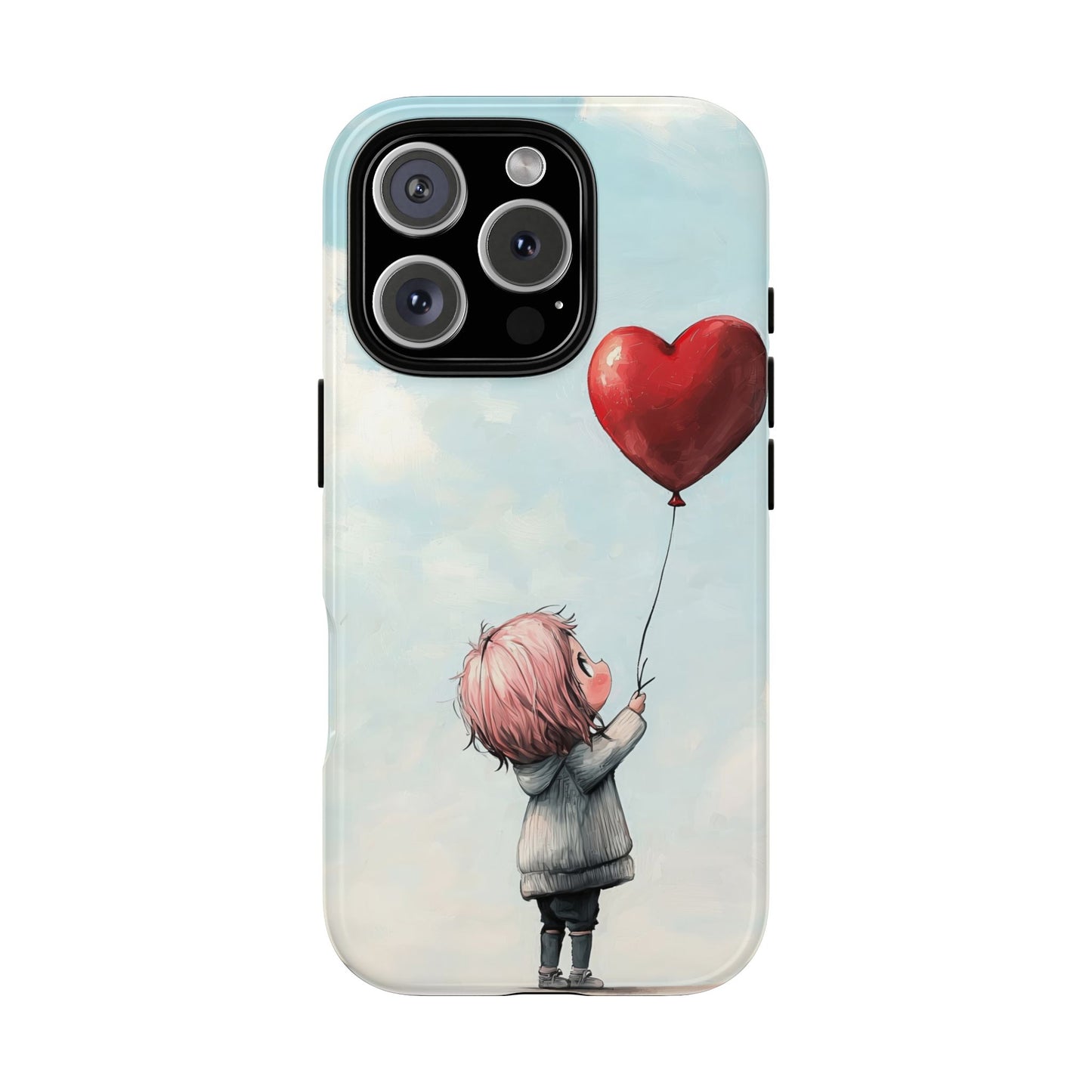 Anime Heart Balloon Phone Case – Dreamy & Cute Art for iPhone, Google Pixel & Samsung