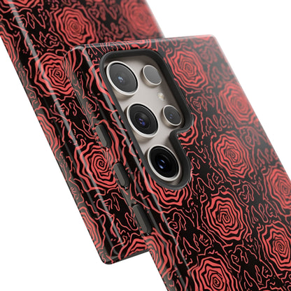 Red roses abstract geometric seamless pattern design