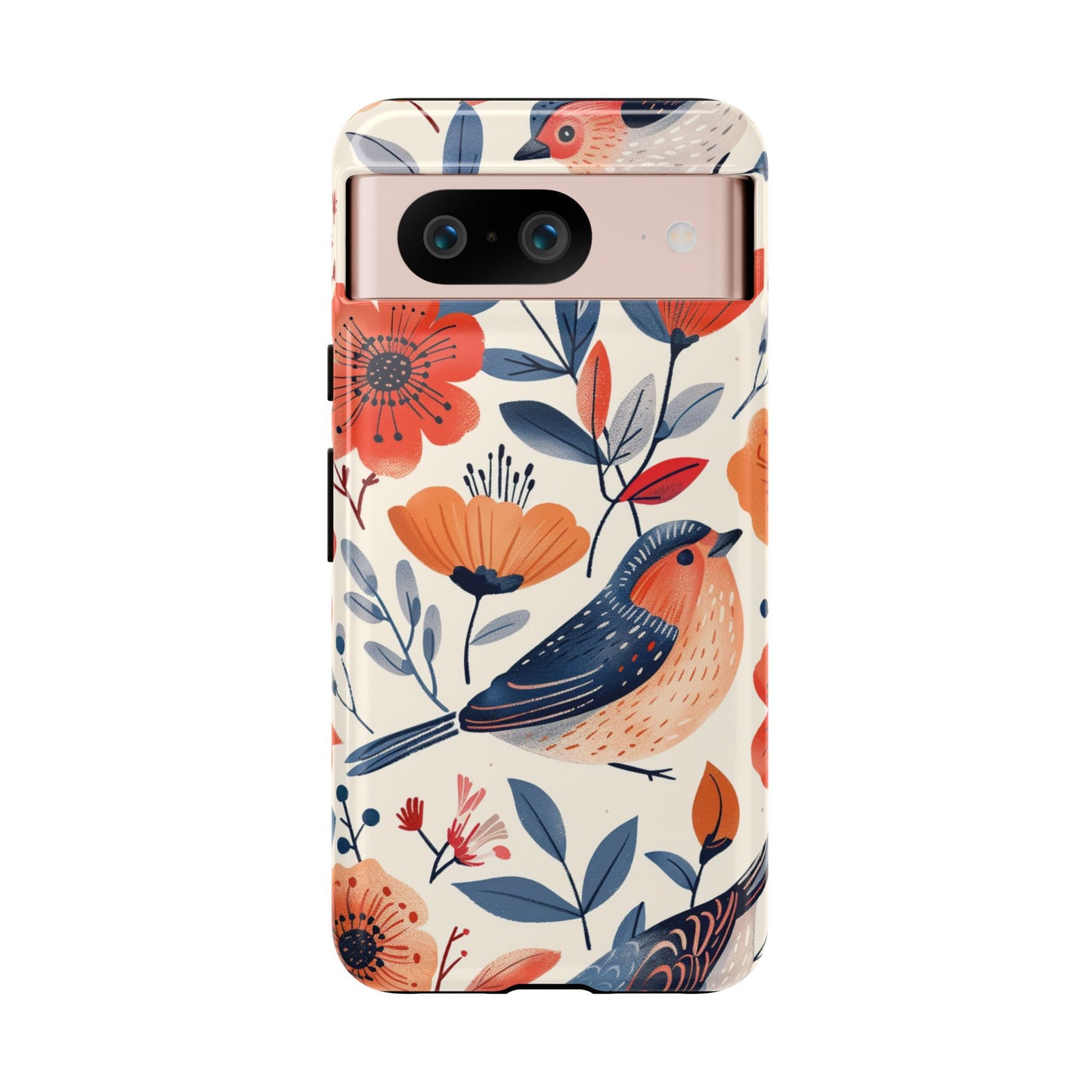 Floral Bird Phone Case - Elegant Nature-Inspired Cover for iPhone, Samsung & Google Pixel
