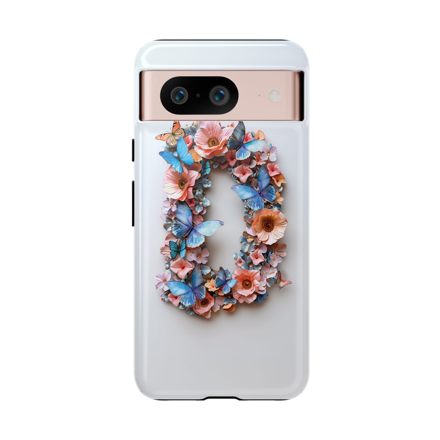 Floral Letter D Phone Case – Personalized Aesthetic Cover for iPhone, Samsung & Google Pixel