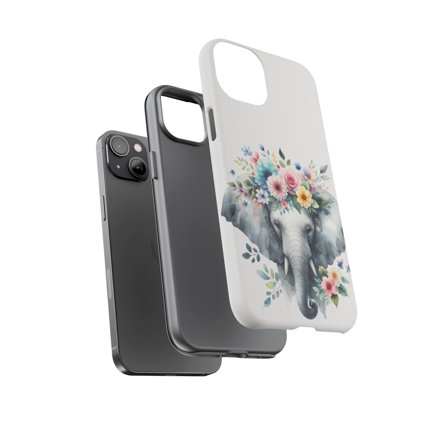 Floral Crown Elephant Mobile Cover – Elegant Watercolor Art