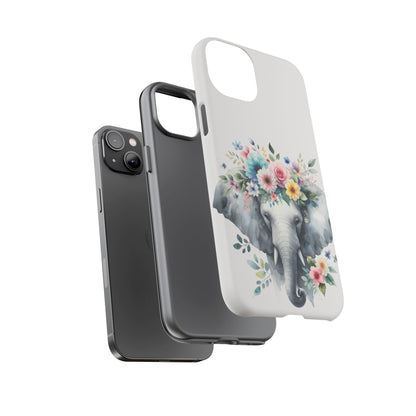 Floral Crown Elephant Mobile Cover – Elegant Watercolor Art