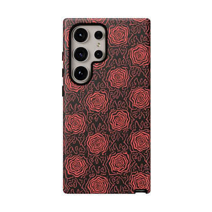 Red roses abstract geometric seamless pattern design