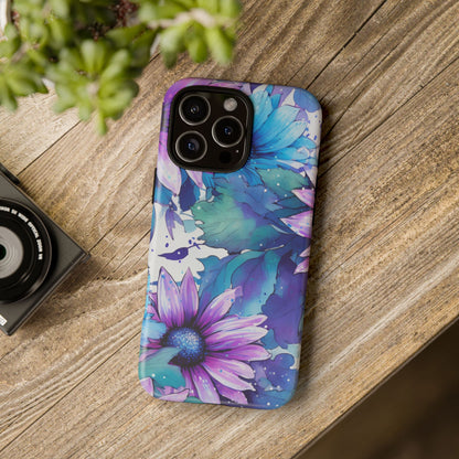 Dreamy Blue & Purple Floral Watercolor Mobile Case