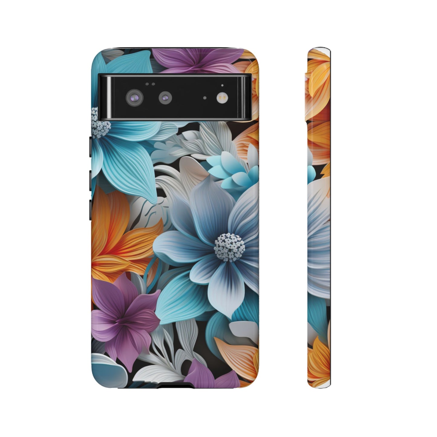 Elegant 3D Floral Bloom Mobile Case – Vivid & Artistic