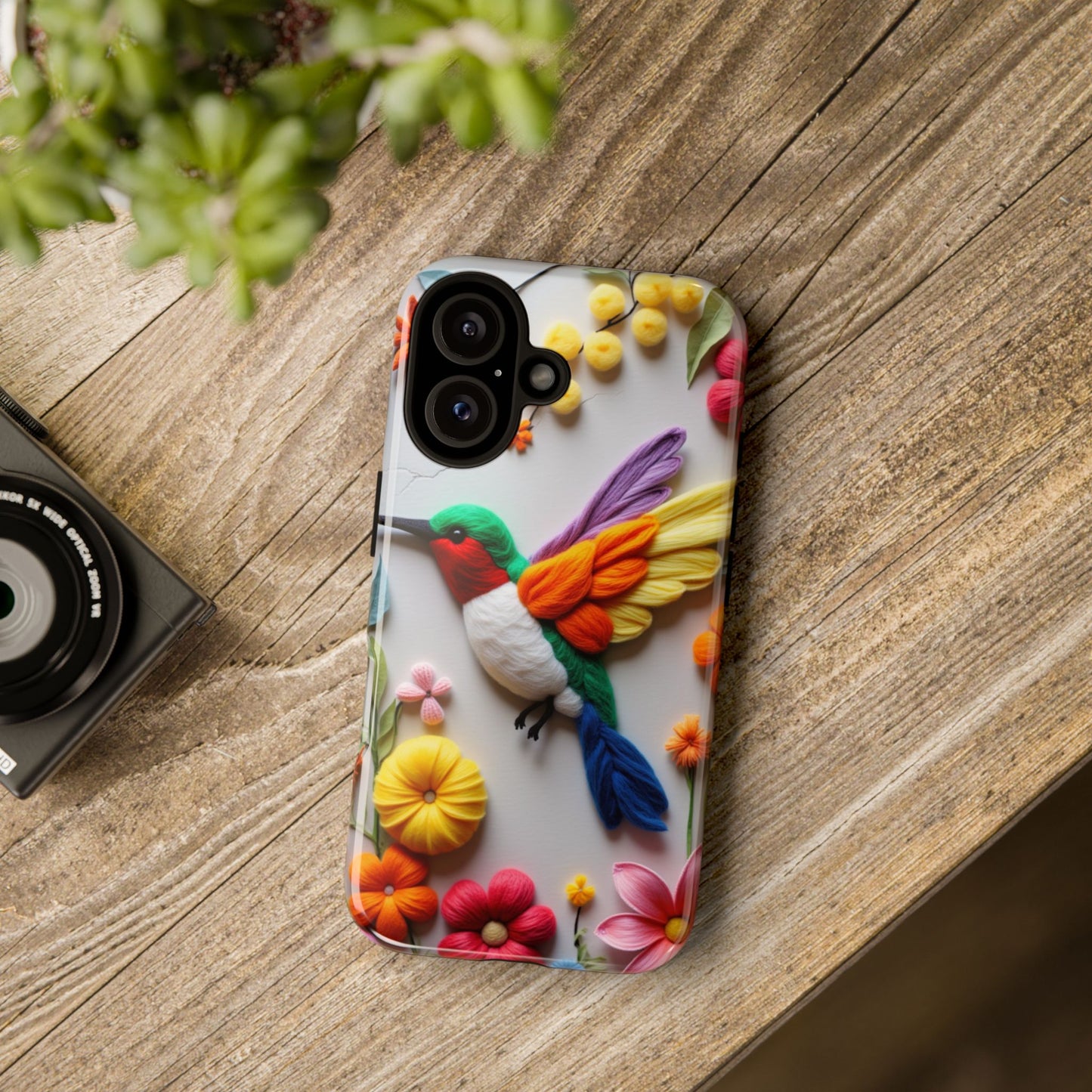 Elegant Hummingbird with Floral Mosaic Design | Nature's Artistic Vibes | iPhone 16 Pro