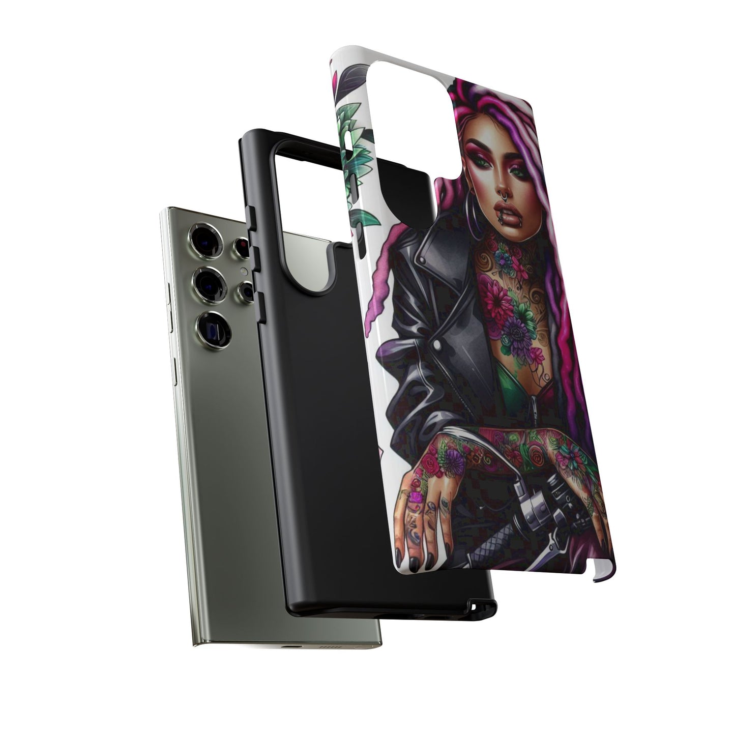 Neon Rebel – Vibrant Biker Queen Mobile Cover