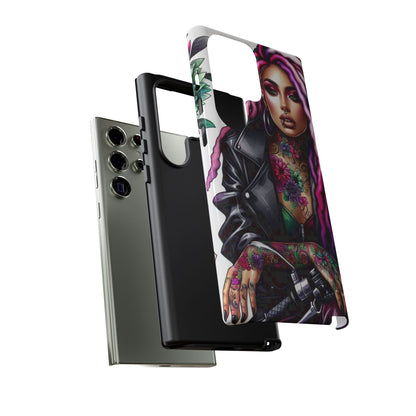 Neon Rebel – Vibrant Biker Queen Mobile Cover