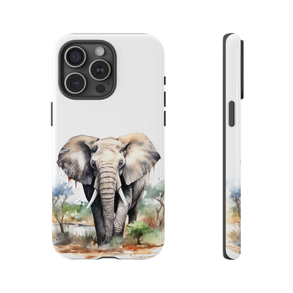 Safari Watercolor Elephant Mobile Cover – Artistic Wildlife Design
