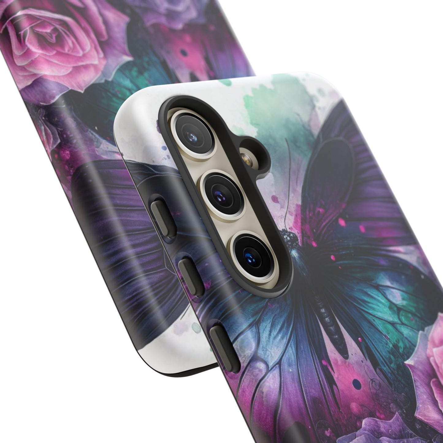 Mystic Bloom – Vibrant Butterfly & Rose Art Mobile Cover
