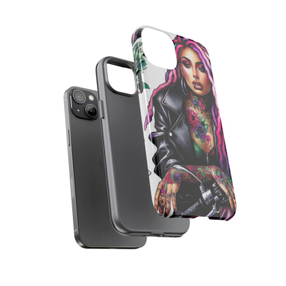 Neon Rebel – Vibrant Biker Queen Mobile Cover