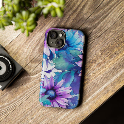 Dreamy Blue & Purple Floral Watercolor Mobile Case