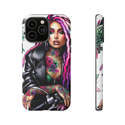 Neon Rebel – Vibrant Biker Queen Mobile Cover