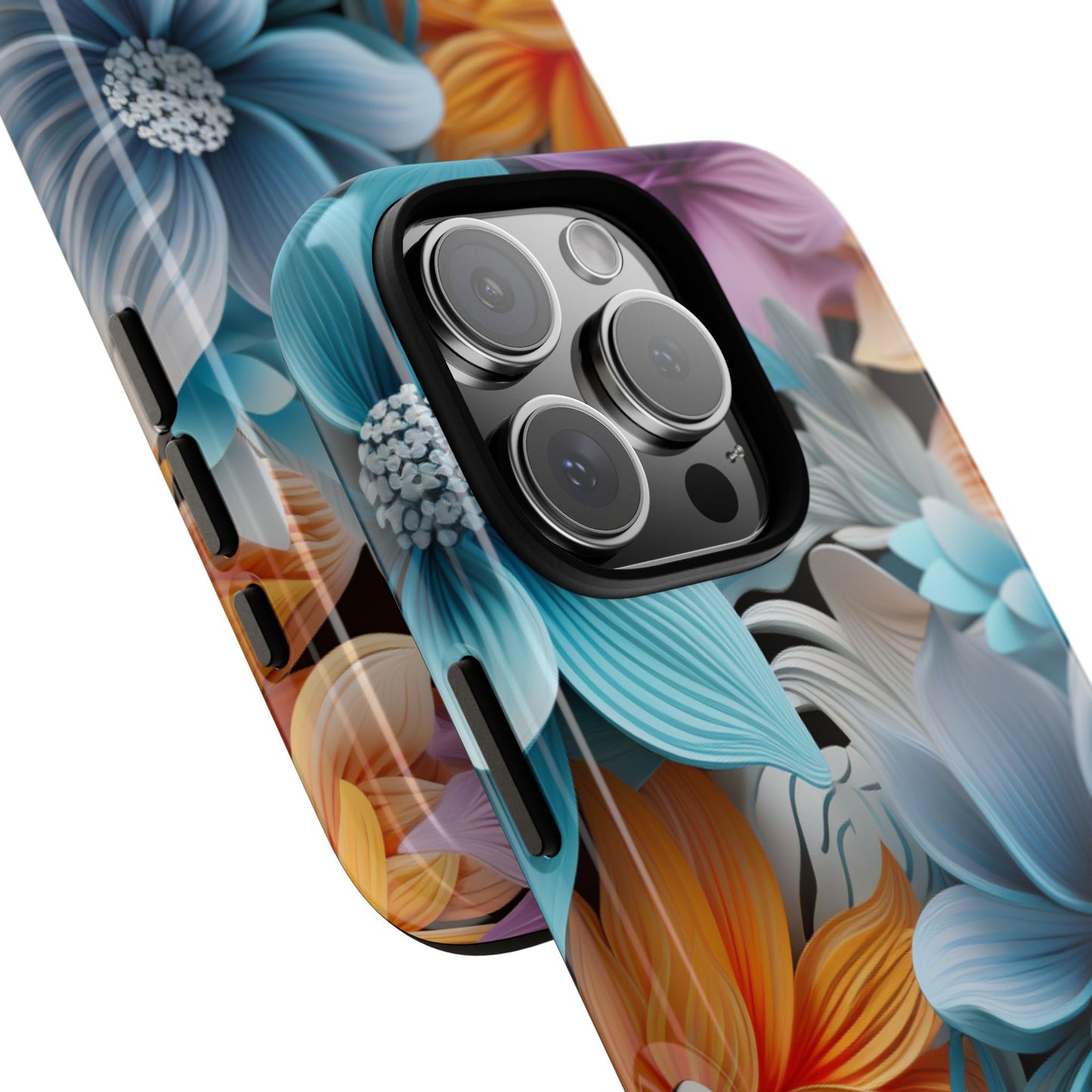 Elegant 3D Floral Bloom Mobile Case – Vivid & Artistic