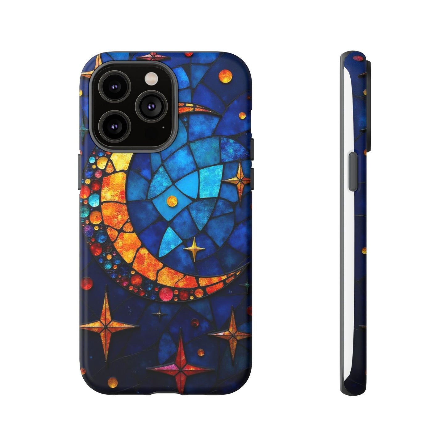 Celestial Crescent: Moon and Stars in Color