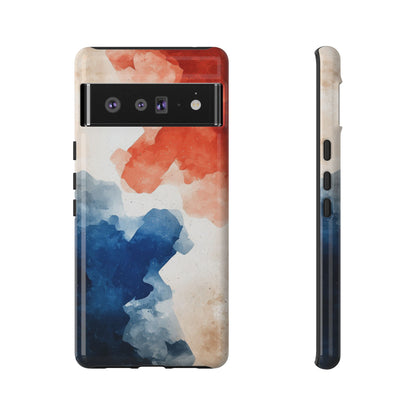 Crimson & Cobalt – Abstract Watercolor Splash Phone Case for iPhone, Google Pixel, Samsung