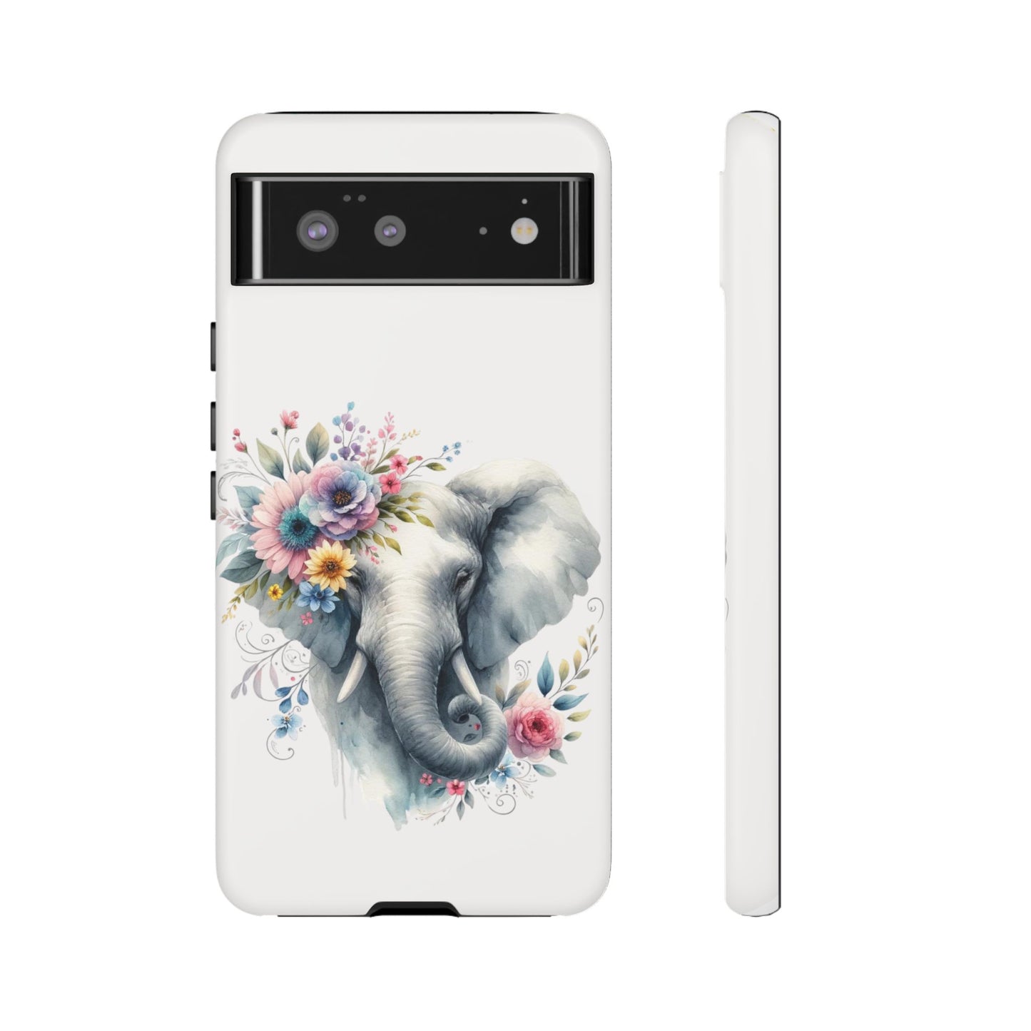 Floral Elephant Mobile Cover – Elegant Watercolor Art