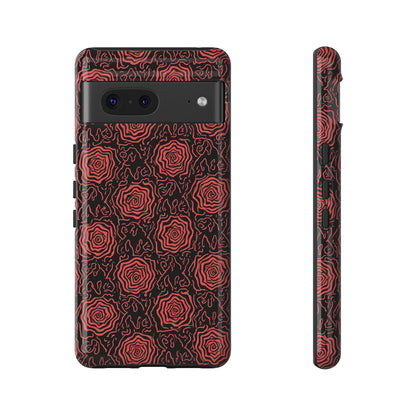 Red roses abstract geometric seamless pattern design