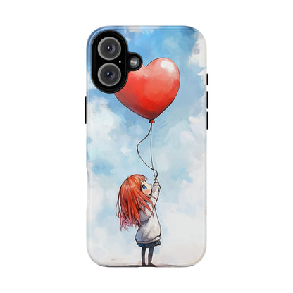Anime Girl with Heart Balloon Phone Case – Cute & Inspirational Design for iPhone, Google Pixel & Samsung