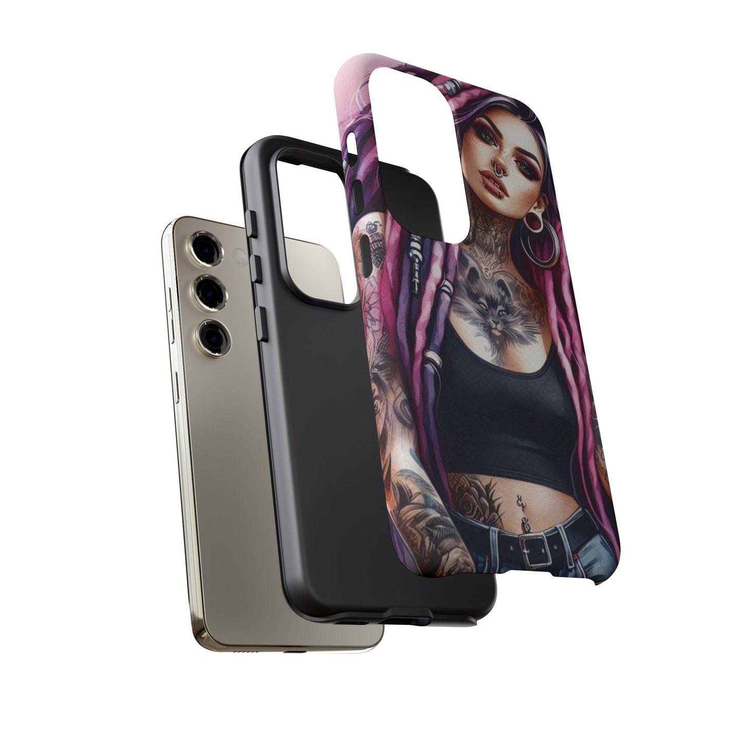 Tattooed Rebel – Gothic Cat Spirit Mobile Cover