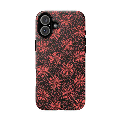 Red roses abstract geometric seamless pattern design