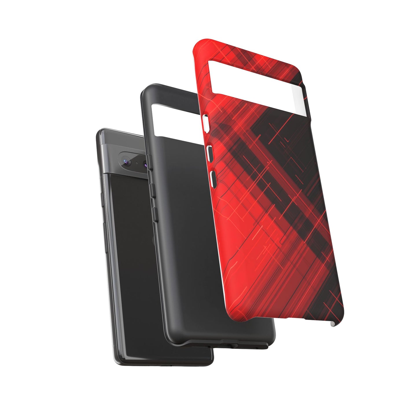 Abstract Red and Black Geometric Pattern