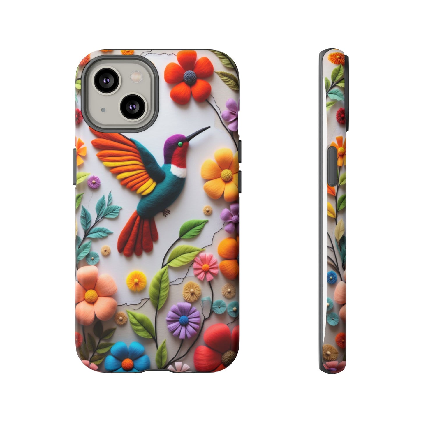 Embroidered Hummingbird with Floral Design | Nature's Elegant Stitch