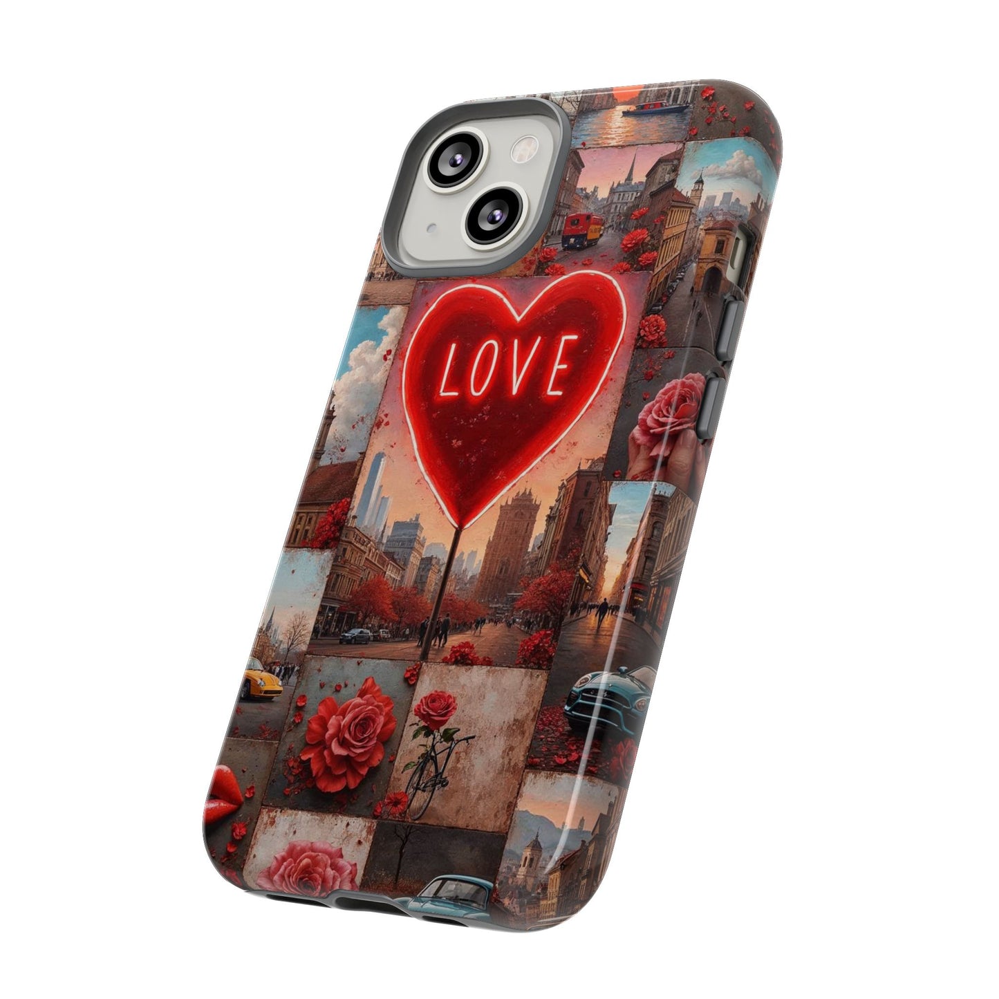 Neon Love Heart & Rose Phone Case