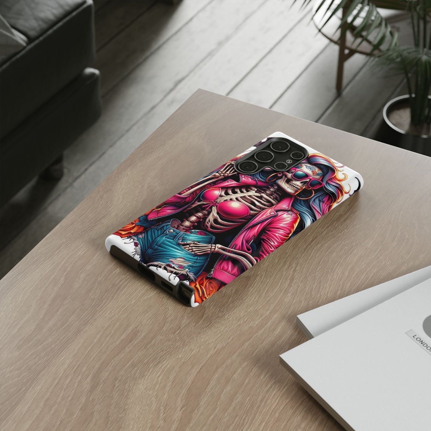 Neon Bones – Retro Skeleton & Vibrant Punk Aesthetic Mobile Cover