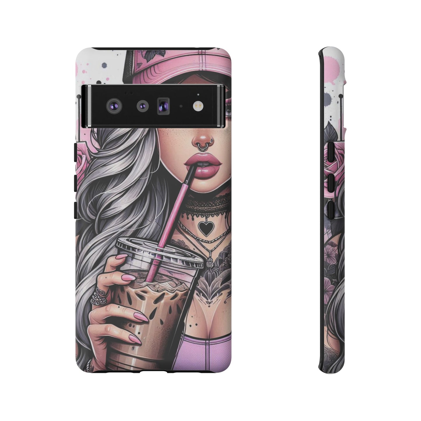 Pink Aesthetic Rebel – Iced Coffee & Inked Beauty Mobile Cover