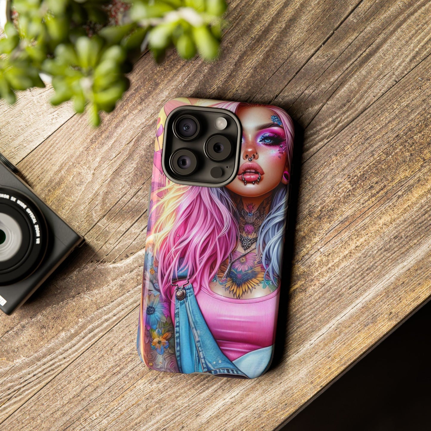 Sunset Glow – Pastel Punk & Floral Ink Mobile Cover